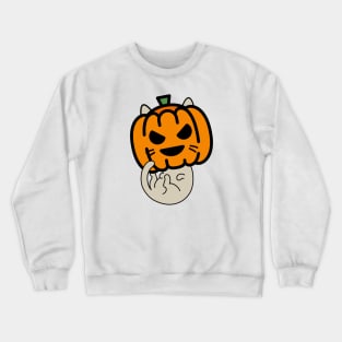 Smiling Pumpkin Mask Cat Crewneck Sweatshirt